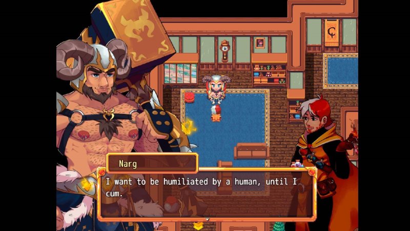 Bara Giants – Society of Pleasure – Screenshot 1: Spieloberfläche mit Menüs, Figuren oder Bedienelementen.