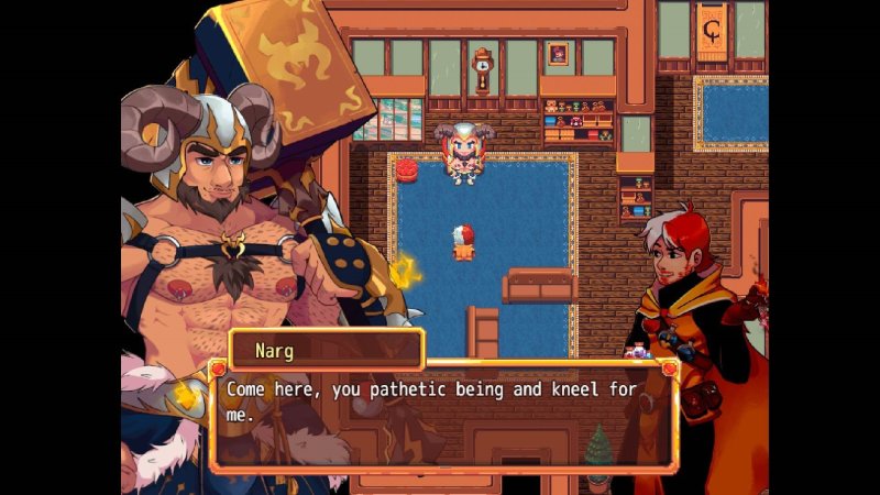 Bara Giants – Society of Pleasure – Screenshot 2: Spieloberfläche mit Menüs, Figuren oder Bedienelementen.