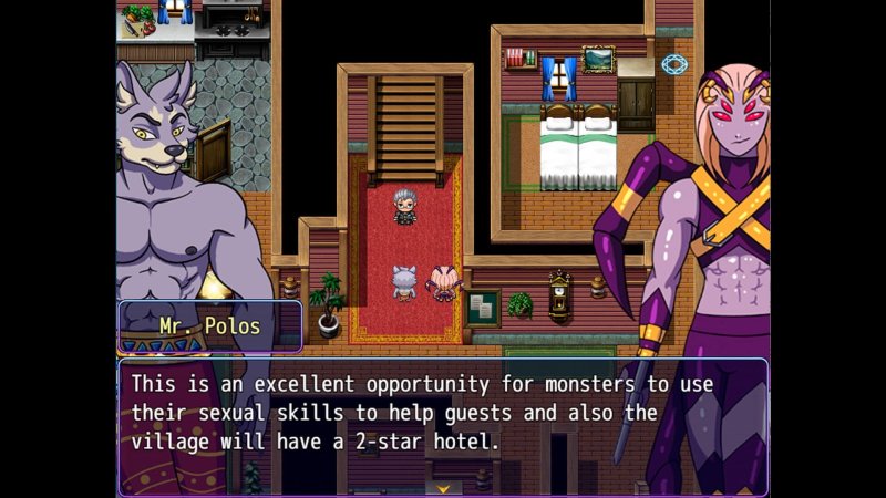 Cumming Hotel – Screenshot 2: Spieloberfläche mit Menüs, Figuren oder Bedienelementen.