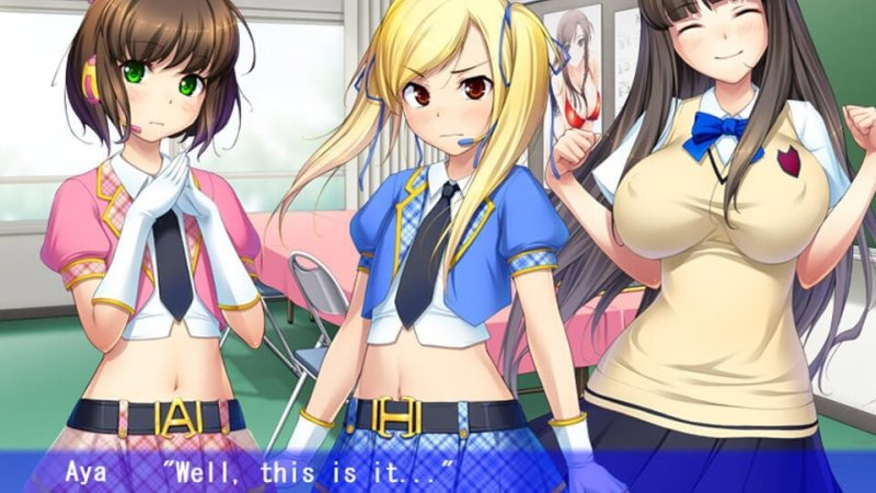 School Idol QT Cool – Screenshot 1: Anime-Illustration mit Figuren und einer Dialogszene.